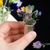 Mini Glass Flower Ornament Handmade Colored Glass Flower Miniature Collectible Tiny Flower Decoration for Table Centerpiece Bookshelves Micro