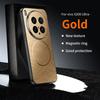 For Vivo X200 Pro Ultra Case Golden Magsafe Magnetic Circle Silk Thread Pattern Full Camera Lens Protection Leather Case Cover