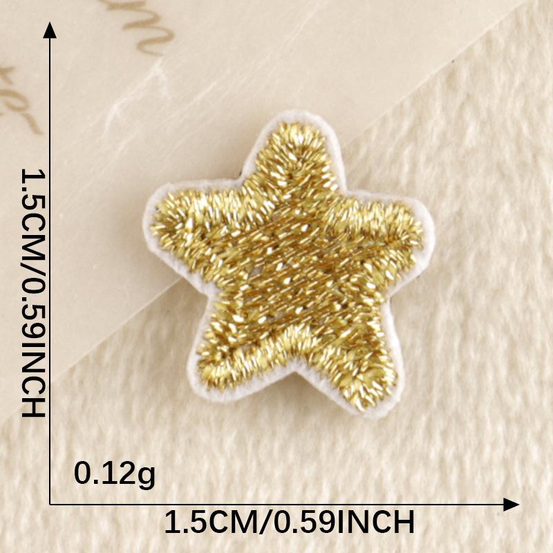 Star and Heart Embroidery Patch - Korean-Style Clothing DIY Accessory