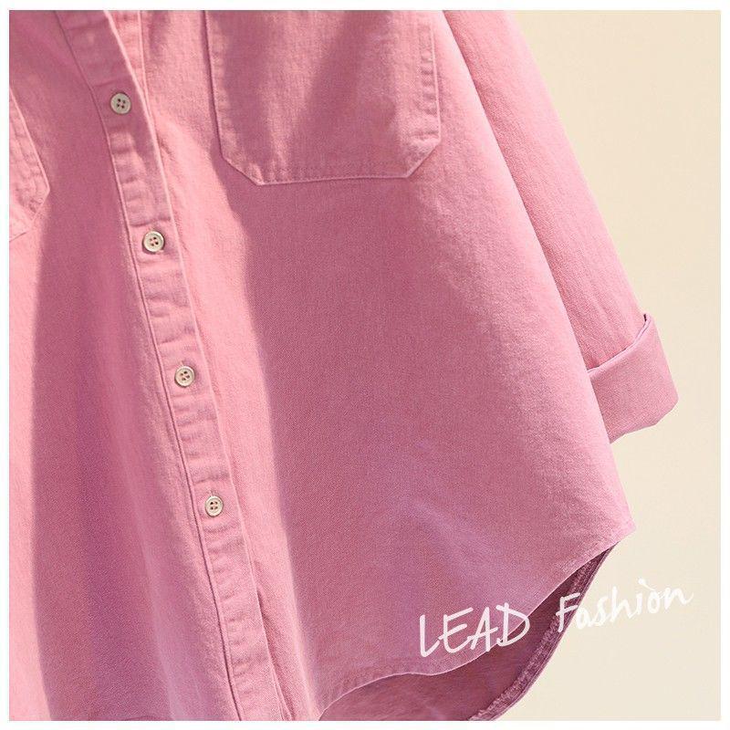 Damen Herbst Langarm Koreanischer Stil Strickjacke Hemd mit Smiley-Applikation und Doppeltaschen