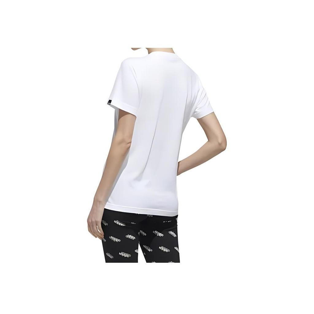 Adidas Letter Casual Comfortable Short Sleeve T-Shirt Women Tops White FM6177