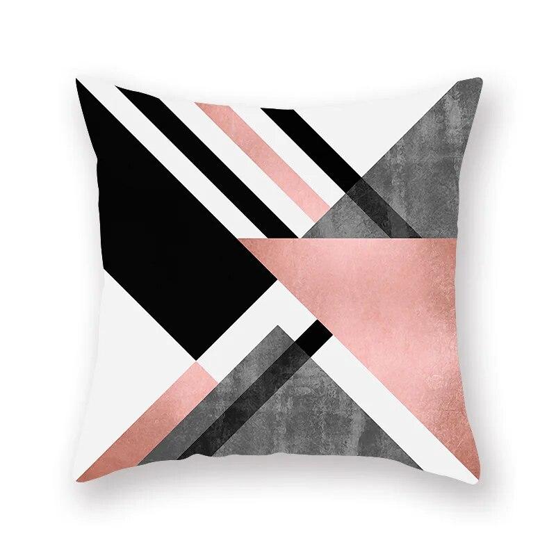 Nordic Simple Pink Geometric Printing Pattern Cushion Cover Home Living Room Sofa Decorative Pillow Pillow Cover 45*45cm