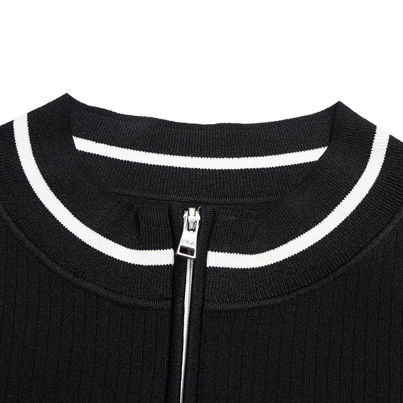 FILA White Simple Comfortable Long Sleeve Knit Top Women tops Black F11W633412FBK