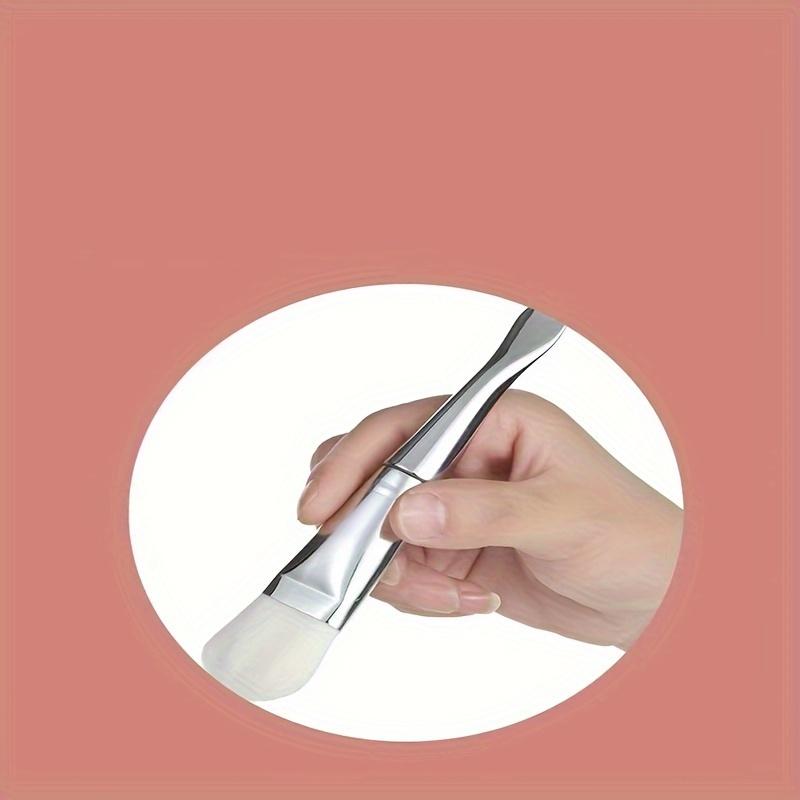 Pennello Doppio per Maschera con Setole Morbide e Paletta, Pennello Elettroplaccato per Maschera, Crema per Maschera, Raschietto Paletta, Strumento Speciale per Applicazione Maschera all'Argilla