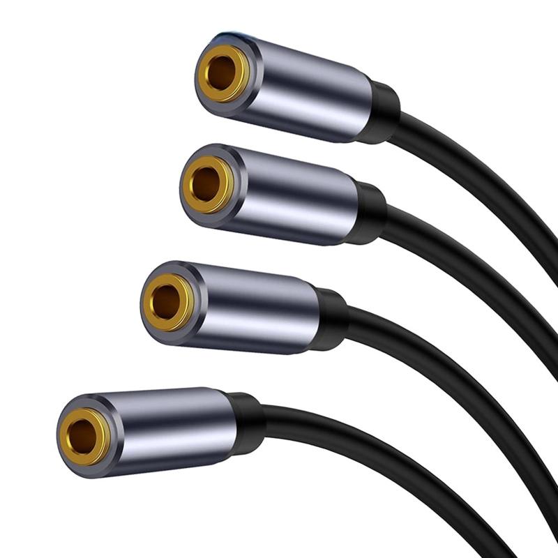 Cablu pentru căști de la 3,5 mm la 3 x 3,5 mm mufă de interfață cablu auxiliar cablu adaptor audio pentru dispozitive portabile cu port de 3,5 mm
