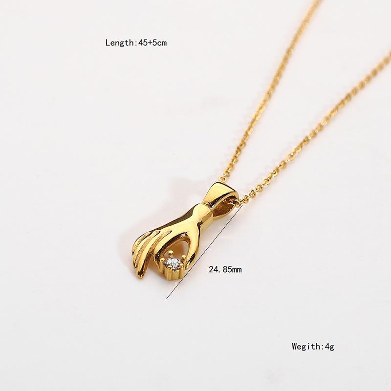 INS Light Luxury Rose Flower Sun Double Ring Pendant Necklace, 18K Gold-Plated Stainless Steel, Waterproof Clavicle Chain