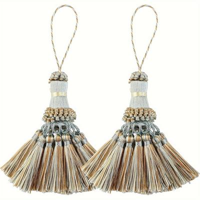 2 pezzi Eleganti Nappe in Poliestere Fatte a Mano Colorate Charms a Nappa per Portachiavi Cinghie Accessori Fai da Te, Creazione di Gioielli, Abbigliamento