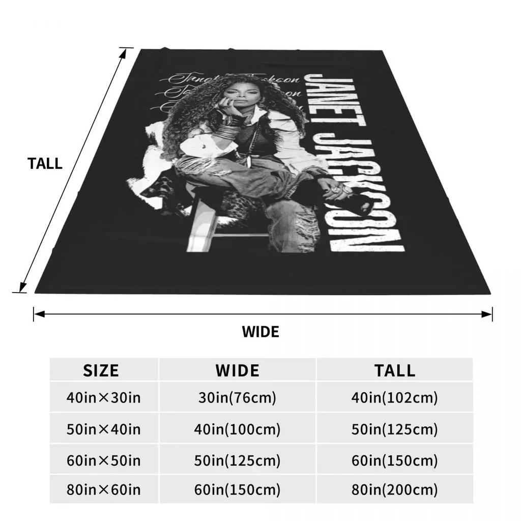 Janet Jackson Flannel Blankets Pop Music Queen Dancer Warm Soft Throw Blanket for Bed Camping Funny Bedspread Sofa Bed Cover