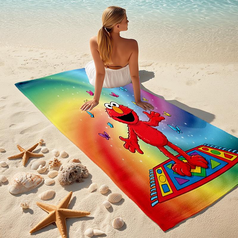 Sesame Street beach towel Outdoor camping Beach towel for vacation swim Outdoor pool Absorbent bath towel