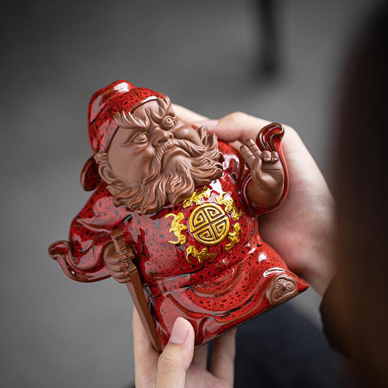 Ceramics Tianshi Zhong Kui Statue Chinese Folk Figures To Ward Off evil Ornaments Deluxe Home Room Office Feng Shui Statue