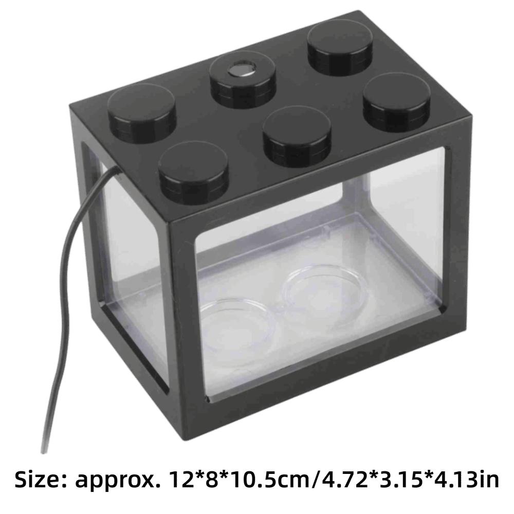 Mini-Größe Mini-Aquarium Mikrolandschaft Kunststoff USB LED-Licht Dekolicht Überlagertes Design Desktop-Aquarium