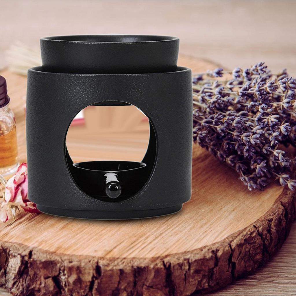 Eleganter Zylinder Keramik Ölbrenner und Aromalampe mit abnehmbarer Schale Teelicht Löffel für Ätherisches Öl und Wachsmelts