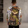Men Plus Size Crew Neck Long Sleeve Shirt Black Gothic Skull Cross Rose Graphic Casual Street Style Top