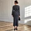 2025 Autumn Women's Round Neck Long Sleeve Knit Dress