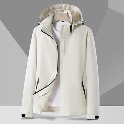 Herbst Outdoor-Sport Kapuzenjacke Wasserdicht Bergsteigen Modisch Lässig High-End Winddicht und Warm Hardshell-Jacke Herren