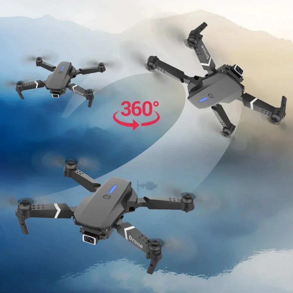 Professional Drone E88 4K Wide Angle HD 1080P Camera WiFi FPV Height Hold Foldable RC Drone Quadrotor Helicopter Childrens Toys