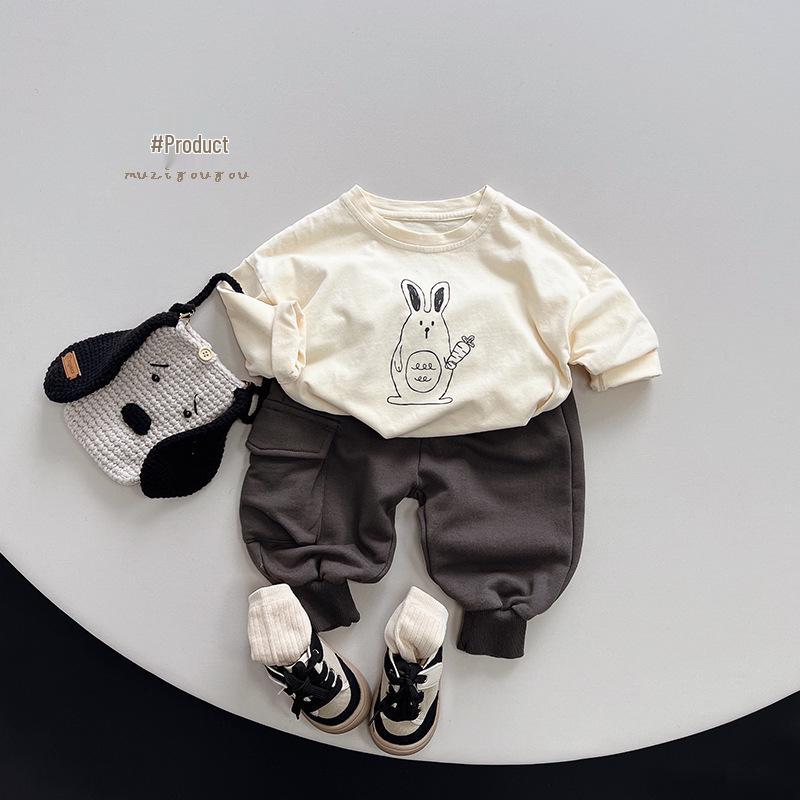 Lively & Cute Cartoon T-Shirt - Spring & Autumn 2025 Collection for Boys & Girls, Baby Pure Cotton Top for Small & Medium Children