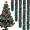 10M Christmas Decorations Green Cane Ribbons Garland DIY Xmas Tree Ornaments Green Cane Ribbon Wreath Hanging Pendent Home Decor
