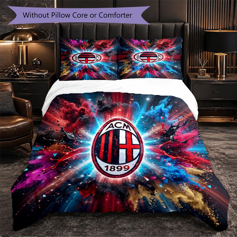 Modello AC Milan 3?Set di biancheria da letto morbido in microfibra con federe per camera da letto