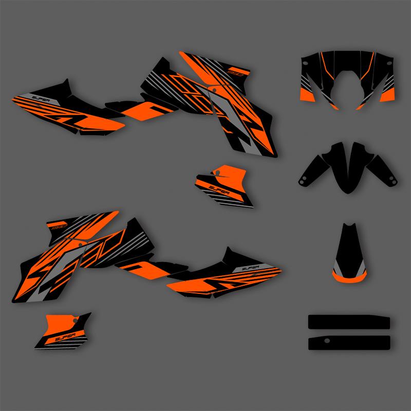 PowerZone For KTM 2005-2016 DUKE 990 2007-2013 990R Custom Team Graphics Backgrounds Decals Stickers Kit Motorcycle SUPERMOTO 10