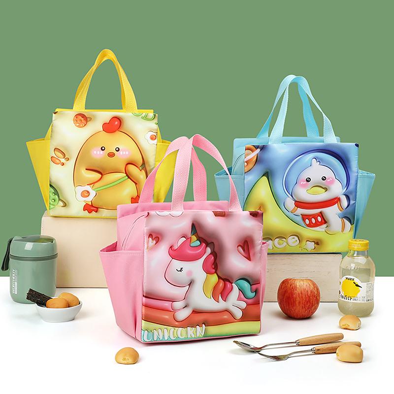 

Lunch Bag Thickened Handheld Insulated Lunch Box Bag Children Cute With Meals Lunch Box Bag