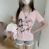 Women T Shirts Cartoon Printed Funny Sweet Slim Summer Fashion Short Sleeve Y2k Aesthetic Harajuku Tops Female Casual