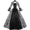 New Halloween Medieval Dress Retro Victorian Court Horn Sleeve Dress