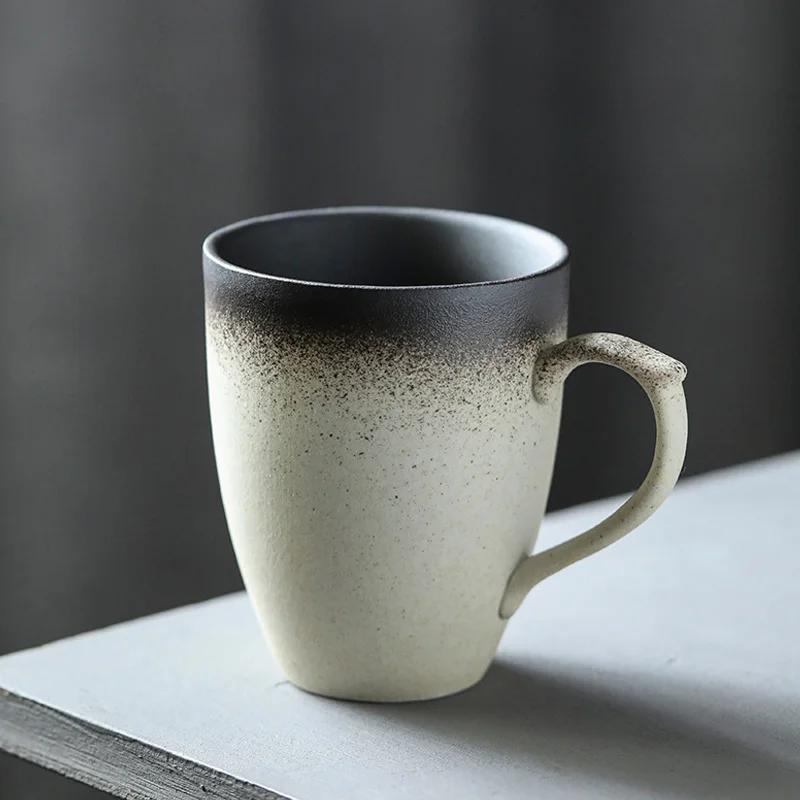 320ml Ceramic Mug Coffee Cup Milk Tea Coffee Mug Vintage Gradient Matt Porcelain Mugs Home Office Coffee Tea Cup Drinkware Gift