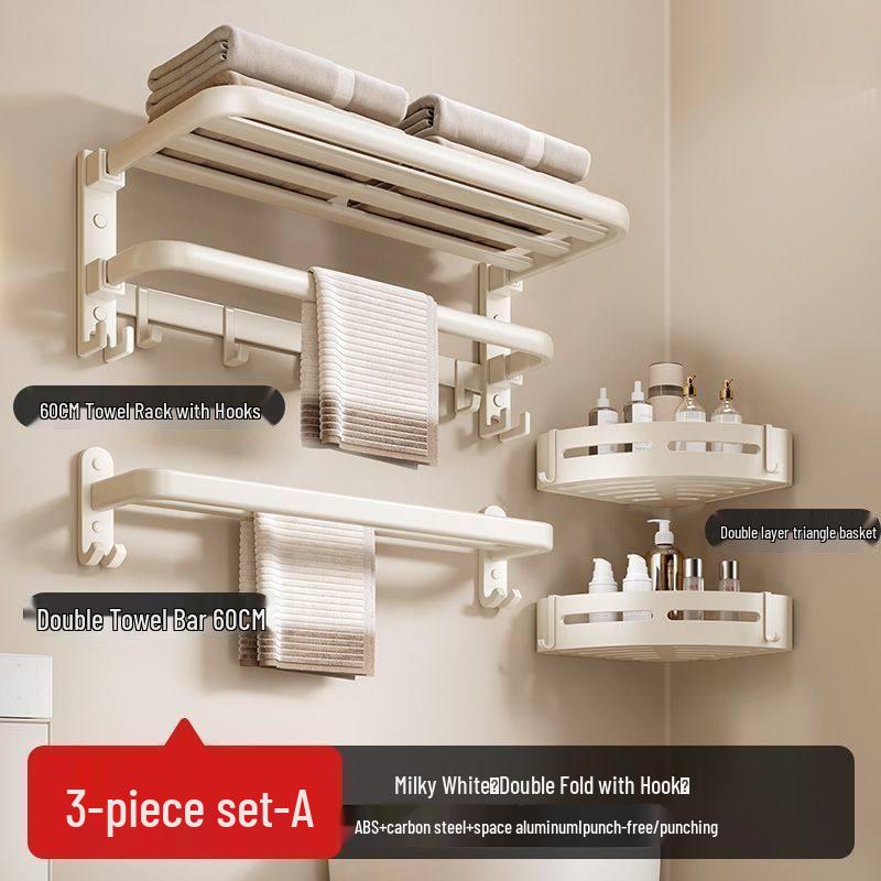 Hampton Cream Style Bathroom Towel Rack 3-Piece Set