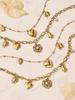 18K Gold Plated Stainless Steel Double Layer Heart Pendant Necklace