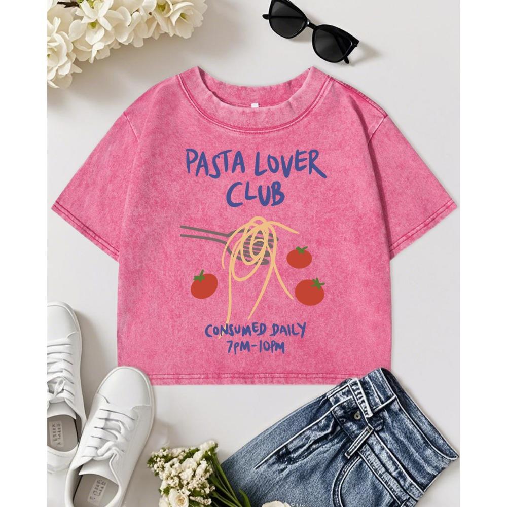 

Клуб Любителей Пасты Потребляется Ежедневно Принтованная Женская Стиранная Футболка Хлопковые Топы Приталенная Модная Футболка Фитнес Летние Футболки L