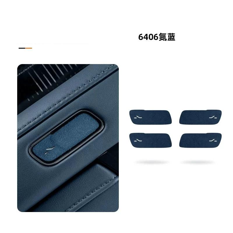 Italian Suede Interior Stickers for ZEEKR 9X 2025 2026 Car Door Window Lift Decal Air Outlet Frame Trim Strip Center Dash Panel
