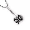 European and American Exaggerated Skull Punk Style Retro Old Ghost Head Ax Necklace Trendy Men's Pendant