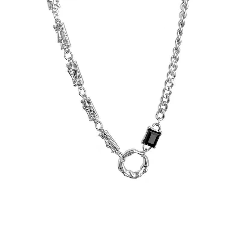 High-End European American Hip-Hop Stainless Steel Silver Plated Princess Cut Men s Necklace Fashion Pendant Accessory Butterfly чёрный