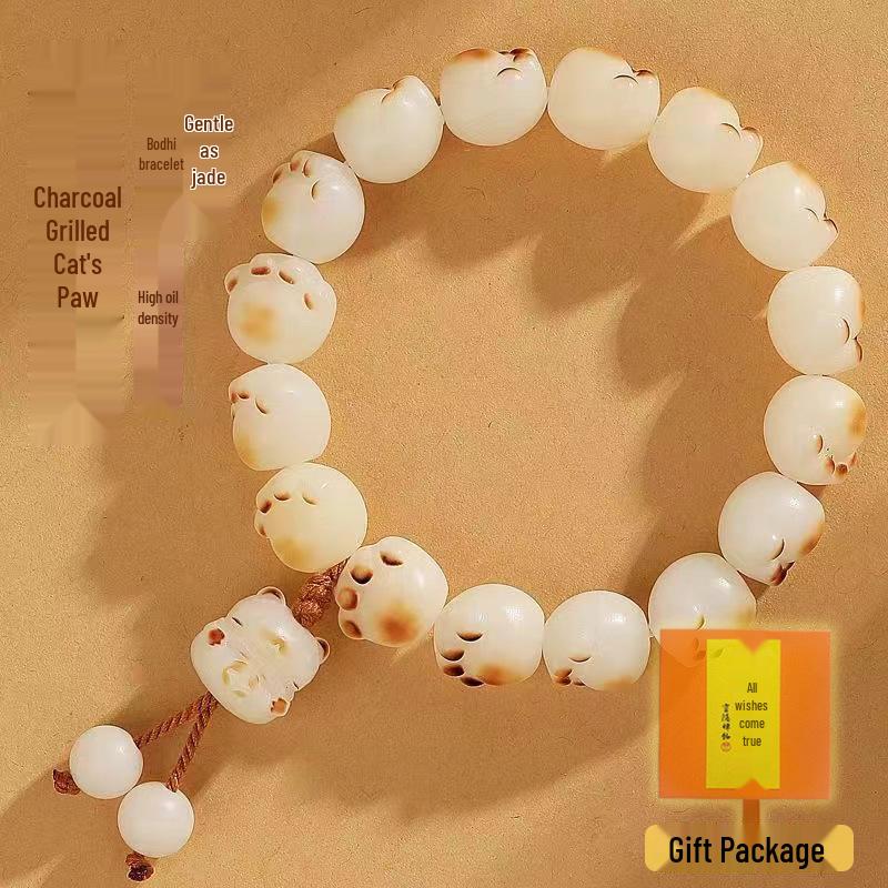 Bodhi Root Cat Paw Bracelet for Sweet Girls