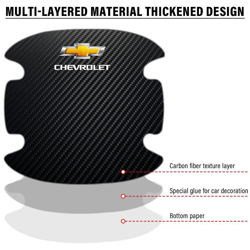 Car Door Handle Protection Sticker Emblem Car Decoration Styling for Chevrolet Chevry Cruze Impala Camaro Garna Equinox Volt Yakista AVEO Sedan Malibu