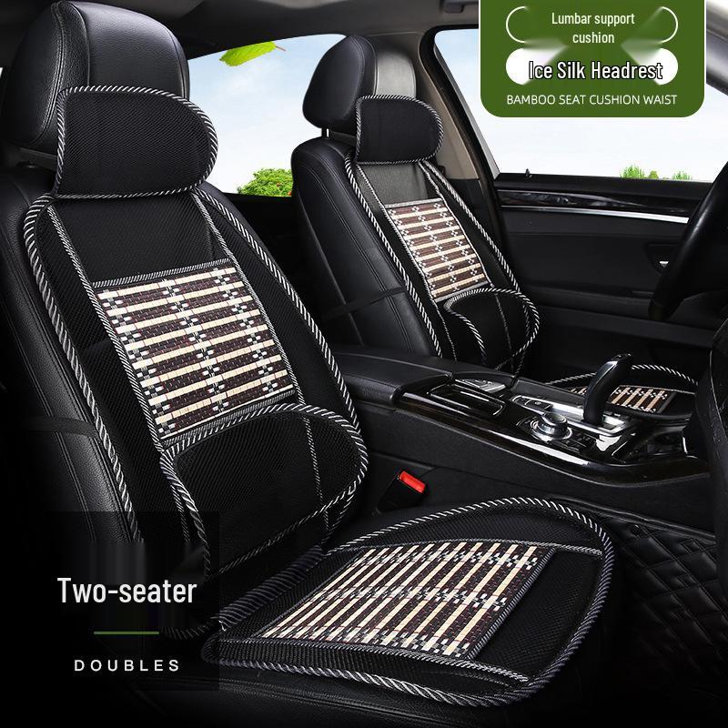 Cooling Ice Silk Bamboo Car Seat Cushion - Breathable Summer Pad