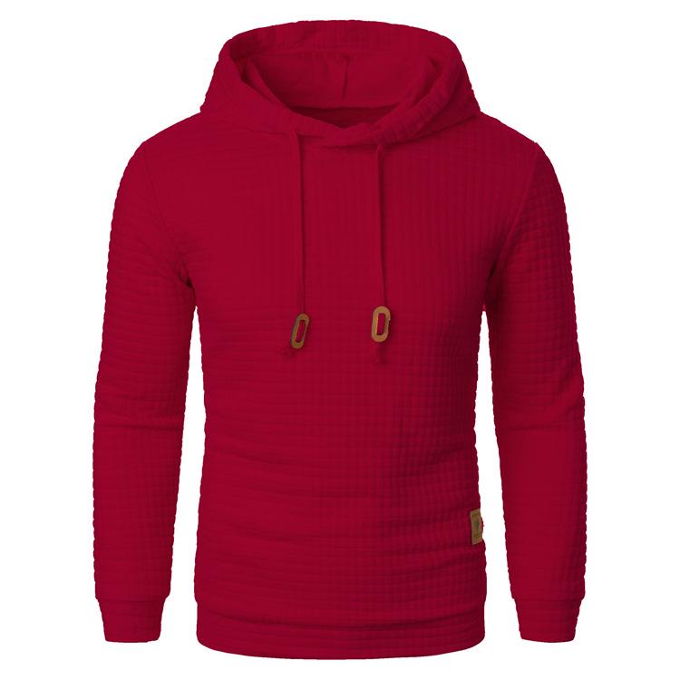 Men’s European & American Jacquard Knit Hooded Sports Top - Autumn/Winter