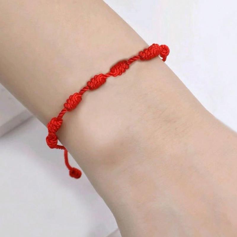 1pcs Chinese New Year Red Lucky Bracelet, Minimalist Handmade Braided Friendship Bracelets For Men And Women