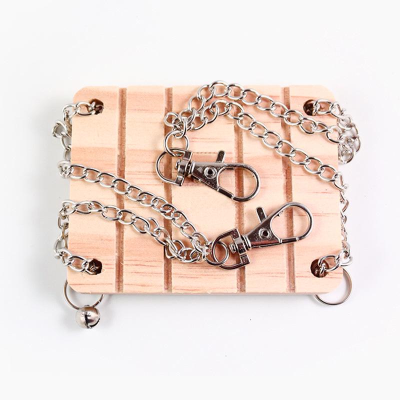 Small Pet Hamster Wooden Teething Swing with Hanging Chain