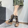 Height Increase Round Toe with Laces Half High Boots for Women Autumn Winter New Rock Fleece-Lined Platform Mid Calf Shoes Woman