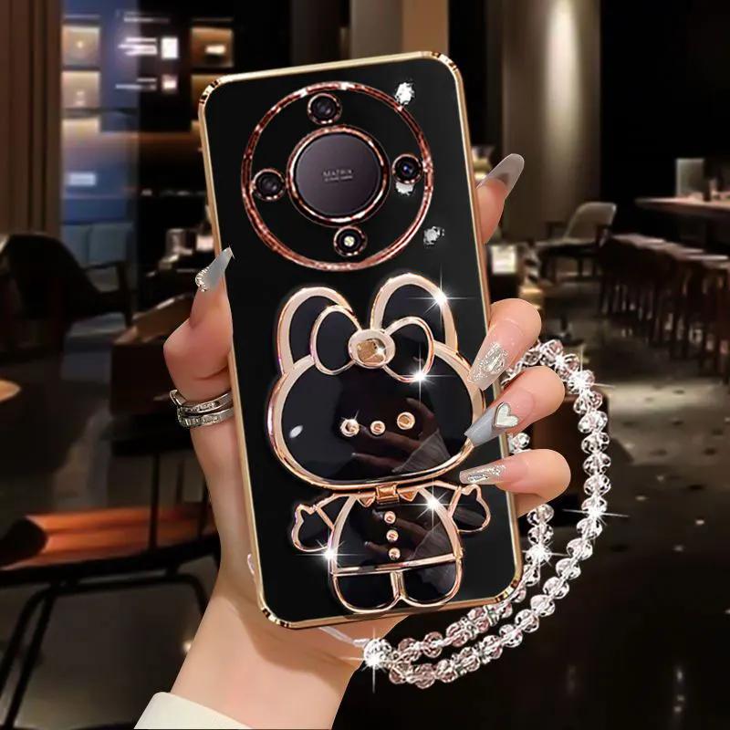 5Lite 6Lite Mirror Holder Case Bracelet Phone Case for Honor Magci 5 6 4 Lite pro 5G Shockproof Fashion Cover Magic5lite Lanyard