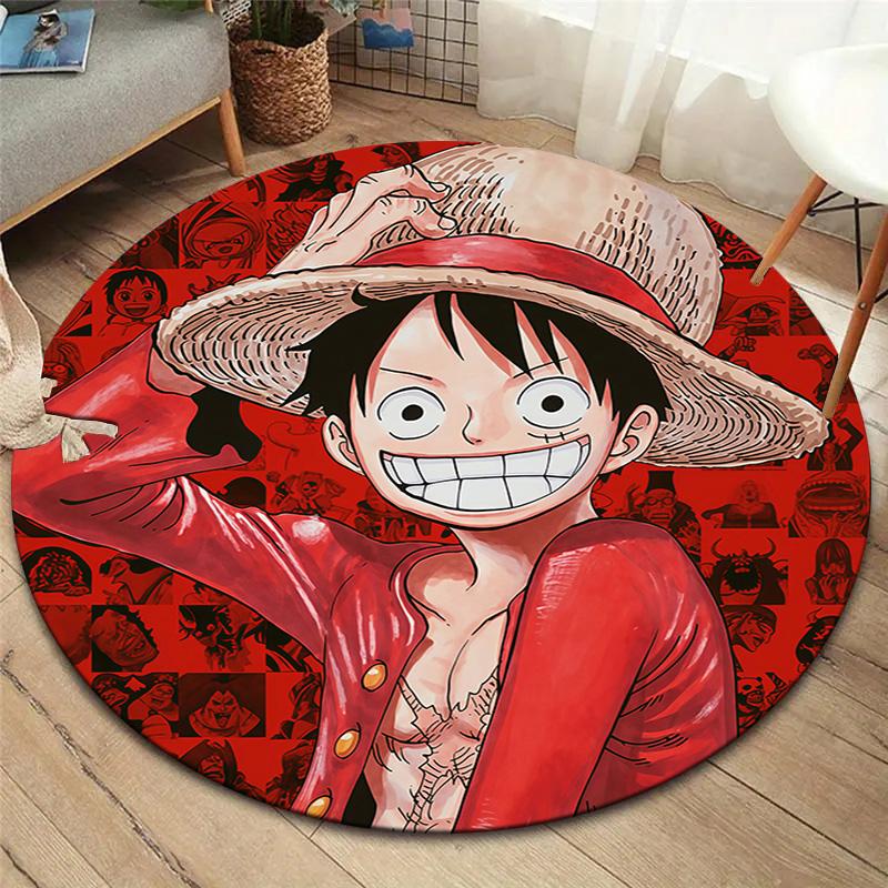 Luffy D Round Area Rug Carpet Rug For Living Room Bedroom Sofa Playroom Decor Nonslip Floor Mat