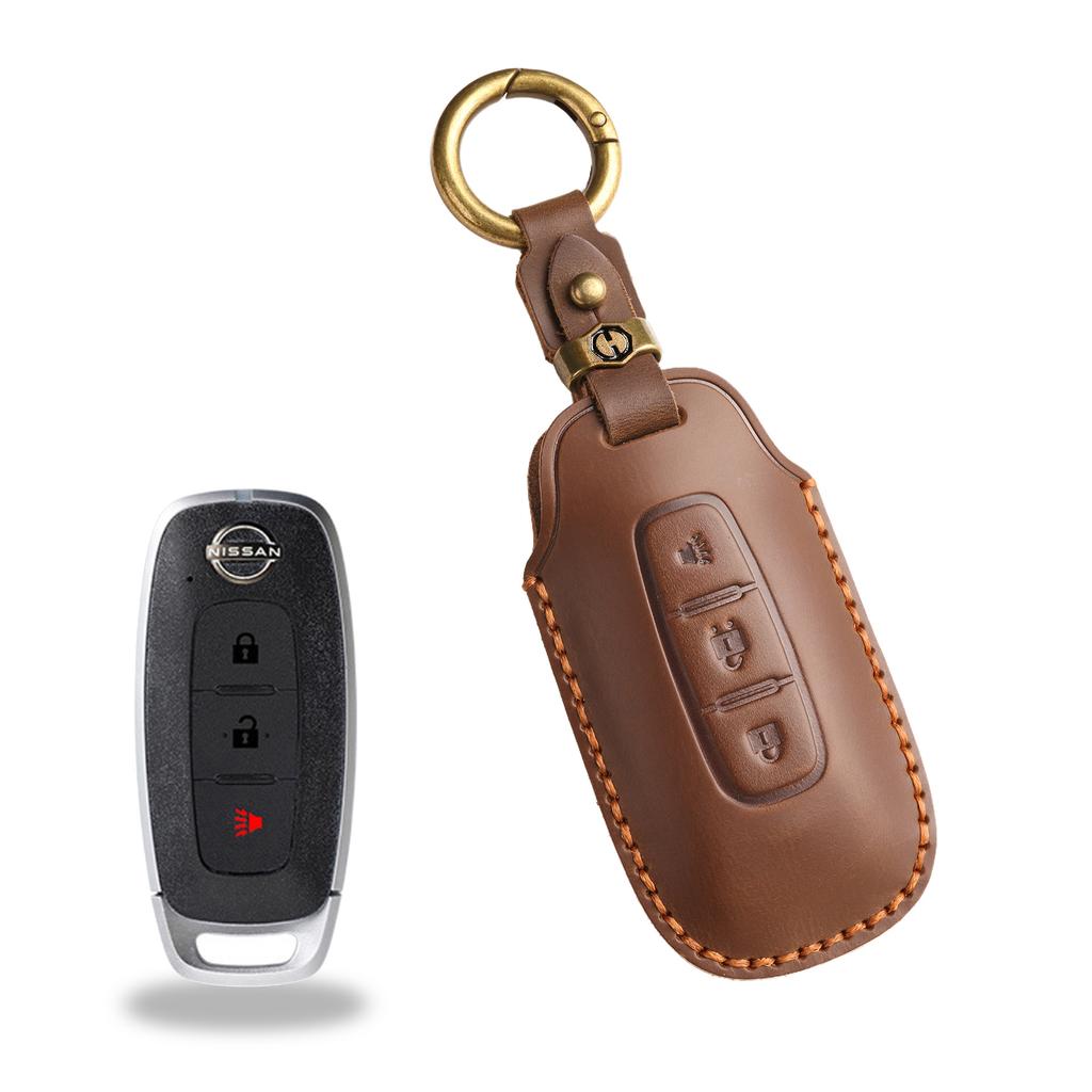 The Retro Key Cover Is Suitable For Nissan Xuanyi Teana Exploration Lu Xiaoke Qijun Jinke Genuine Leather Keychain.