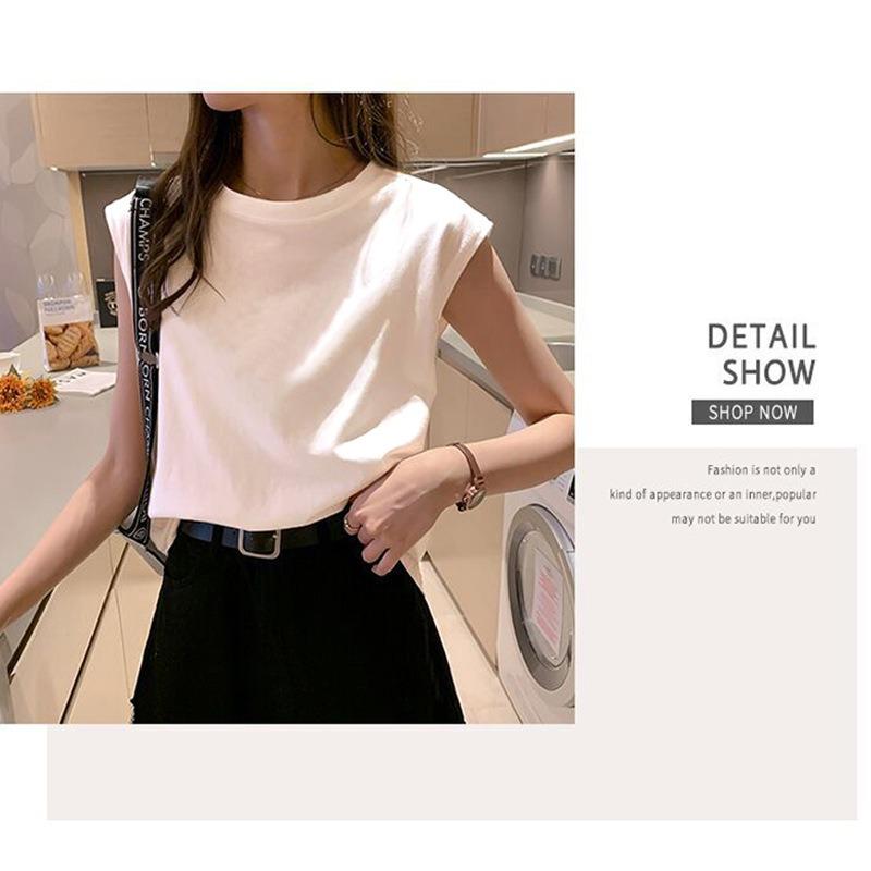 Women S Loose Round Neck Sleeveless T Shirt Summer Casual Top