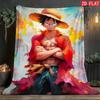 One Piece Party Flannel Blanket Lightweight Soft Warm for Theme Party Gathering THW