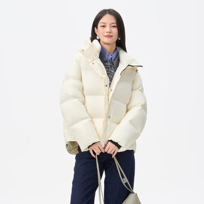 Qianrengang Unisex Hooded Goose Down Jacket Y318739Y