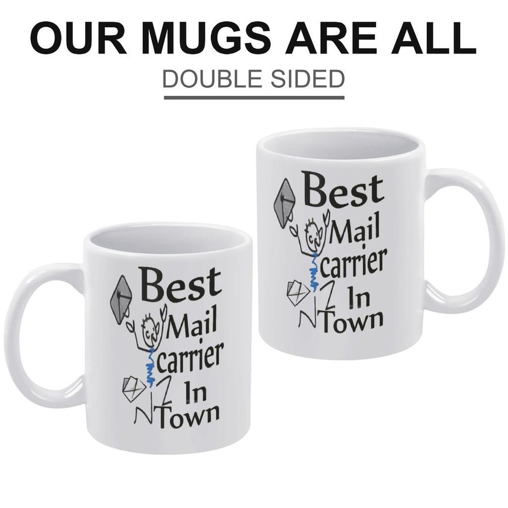 1pc 11oz White Ceramic Coffee Mug, Double-Sided Printed Humor Style, Dishwasher Safe, Comfortable Grip, Great Gift for Coffee Lovers