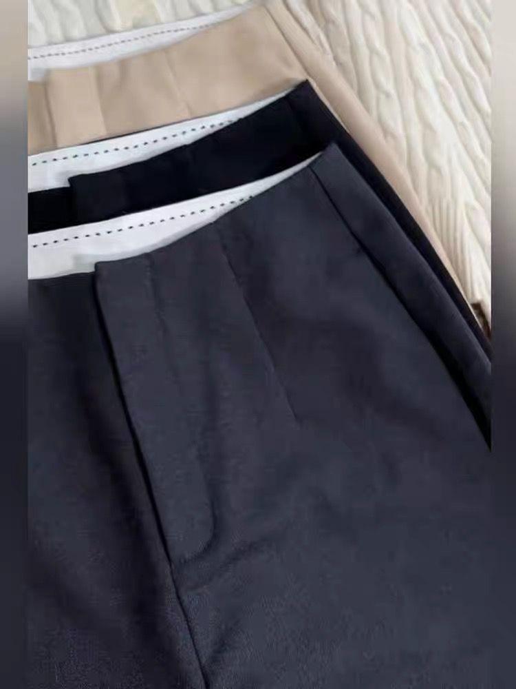 2026 Autumn Grey Commuter Suit Pants for Women - Slimming, Versatile, and Stylish Straight-Leg Design