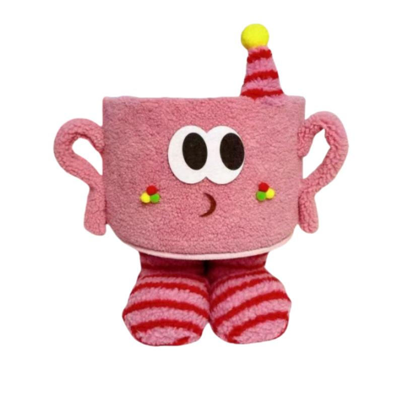 Little Monster Storage Basket Lamb Fleece Cotton Rope Finishing Basket Cute Cartoon Storage Basket Tabletop Ornament